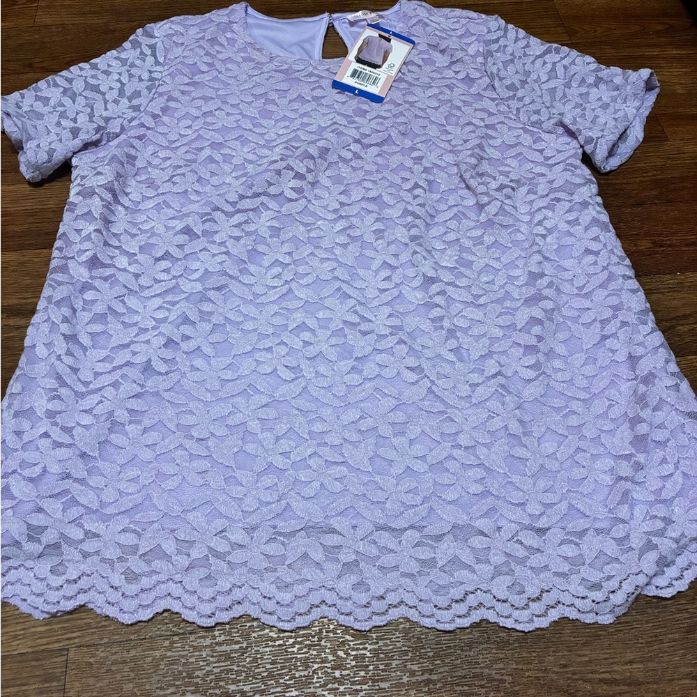 Women’s Teddi Rose Lavender Lace Women's Top Size Large NWT